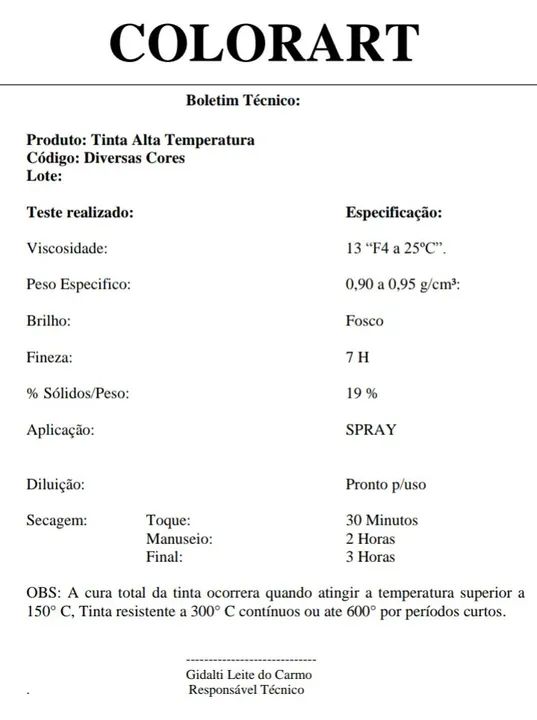 Tinta Spray Alta Temperatura ColorArt BRANCA250g - Foto 3