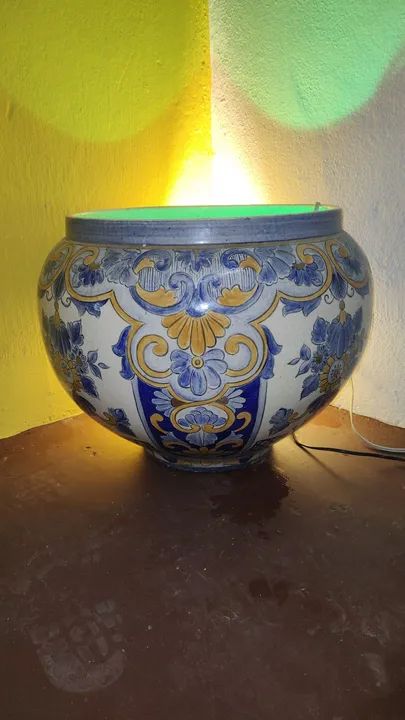 Vaso cinquentenário cerâmica craquelada pintado a mão  - Foto 4