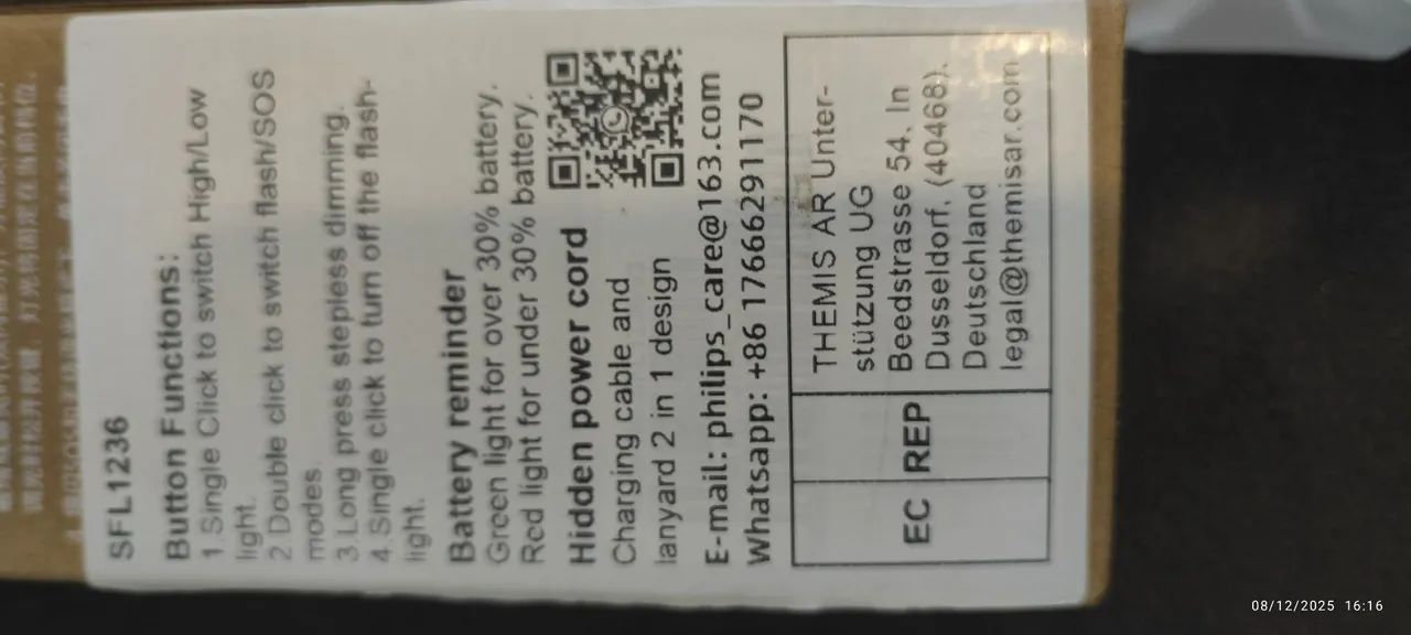 lanterna Philips Usb C recarregável (Nova) - Foto 3