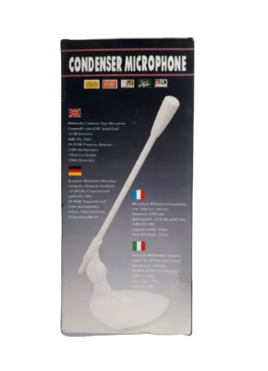 microfone de haste pc antigo novo - branco k18 - Foto 2