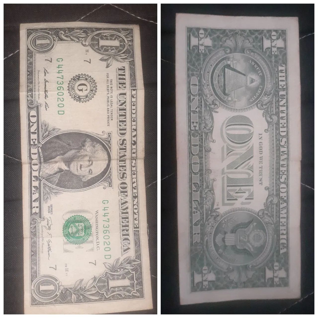 Nota de 1 Dólar Americana - Coleção