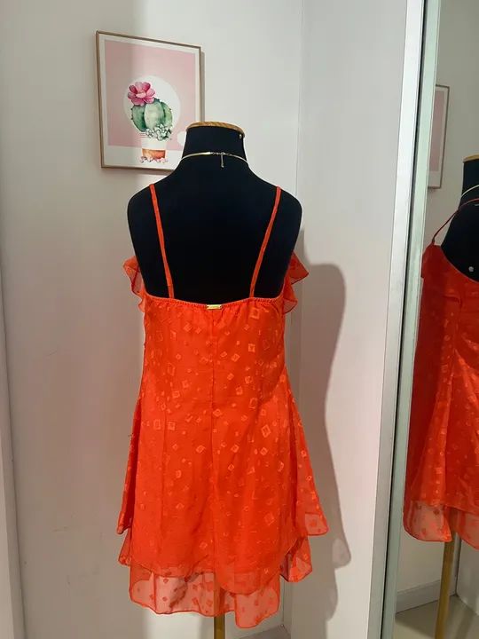 Vestido babados laranja  - Foto 3