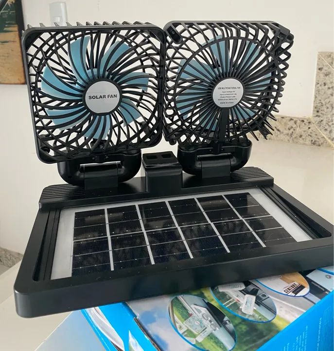 Ventilador duplo a energia solar e bateria  - Foto 2
