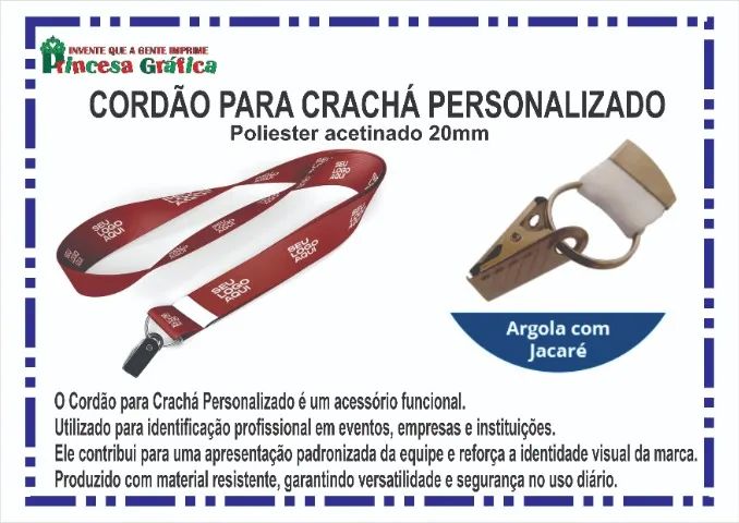 Cordão para crachá personalizado