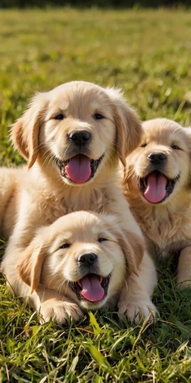 Filhotes Golden Retrievers Alegres