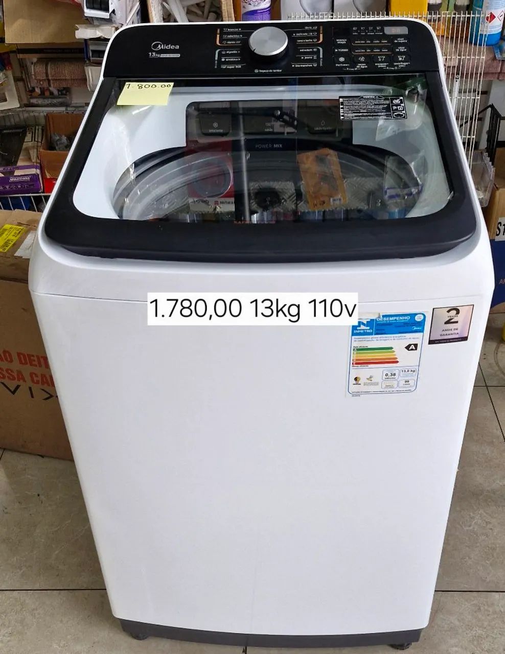 Máquina de Lavar Roupa Midea 13kg 110v novo de mostruário 