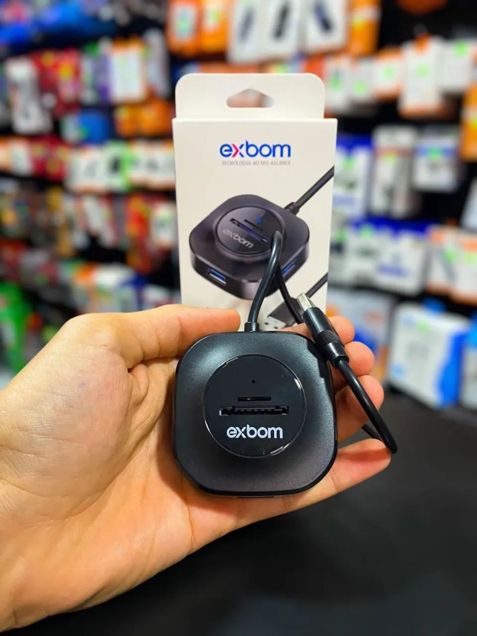 HUB 3 EM 1 USB/SD/MICROSD EXBOM UH-R23 - Foto 2