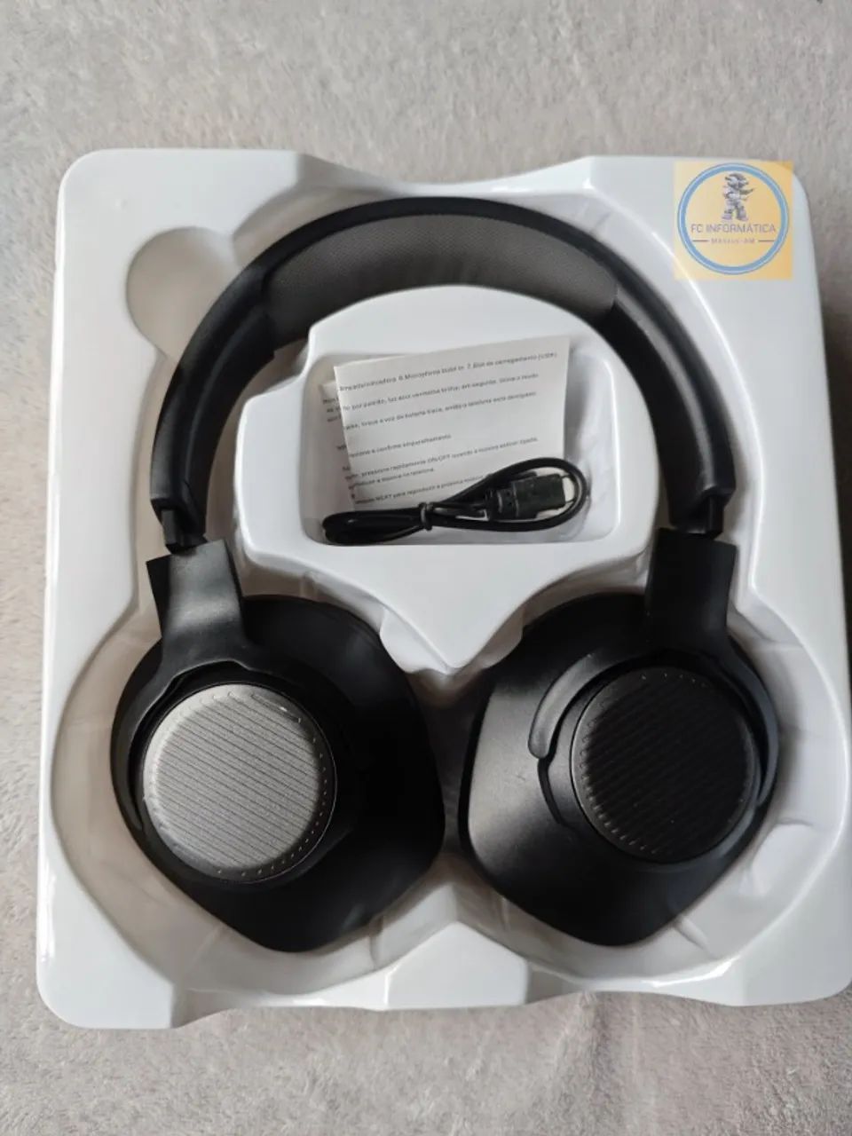 Headset bluetooth sem fio Inova preto  - Foto 2