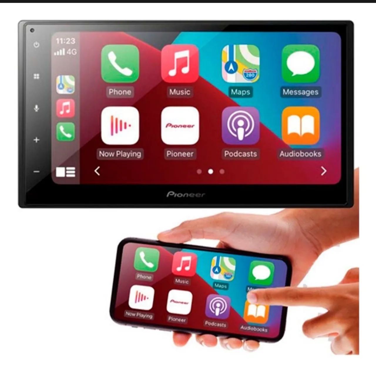 Central Multimídia Pioneer com Tela de 7 polegadas