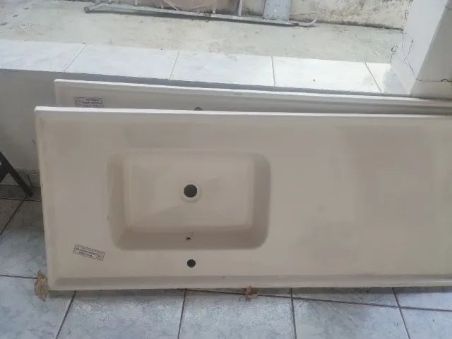 Pia de cozinha sintetico branca - Foto 2