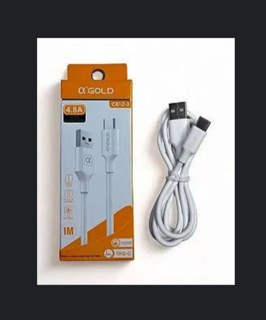 Cabo USB Tipo C 1 Metro 4.8A - Original - A'Gold