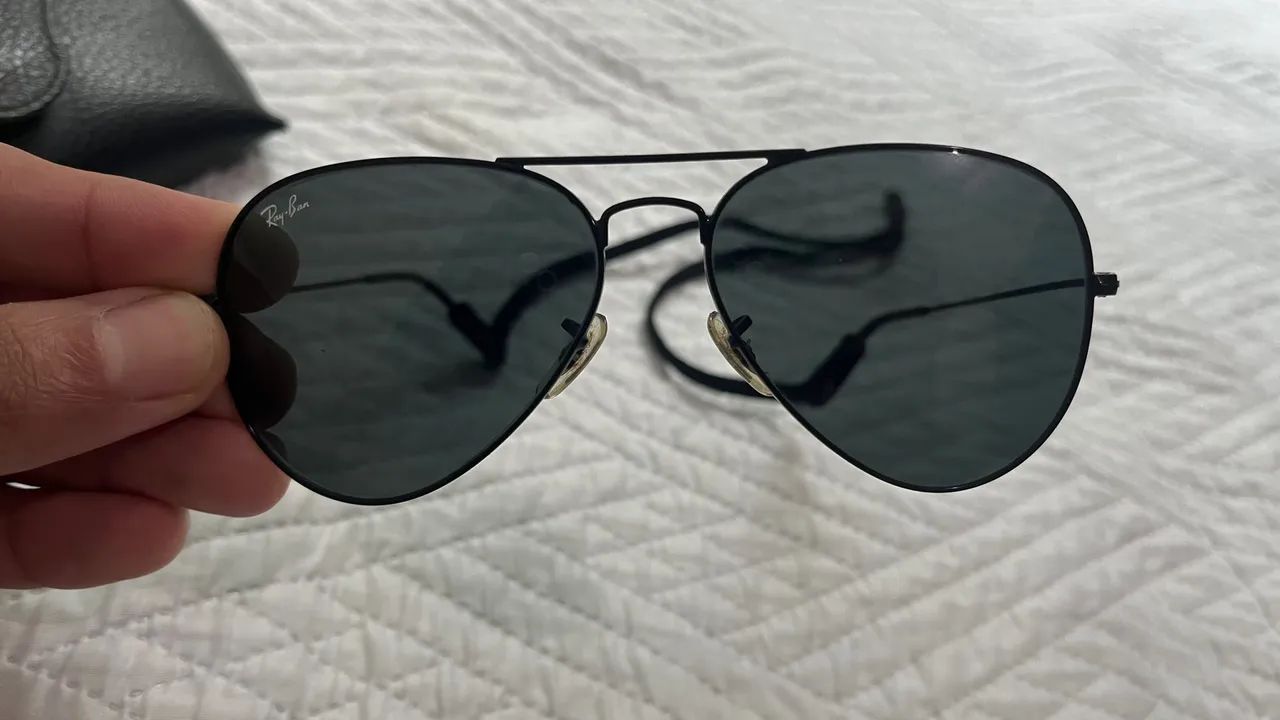 Óculos de Sol Ray-Ban Aviator Preto - Foto 4