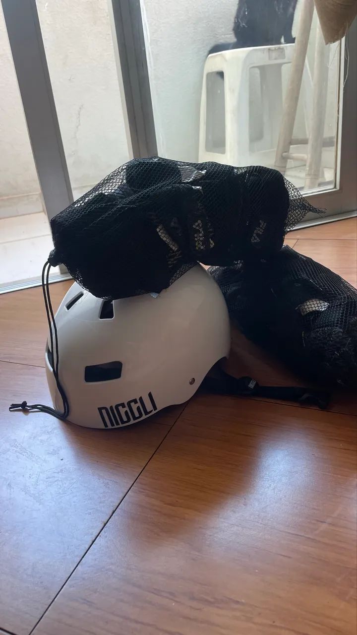 Kit de Proteção Fila + Capacete Niggli - Tamanho P (Completo, usado) - Foto 3