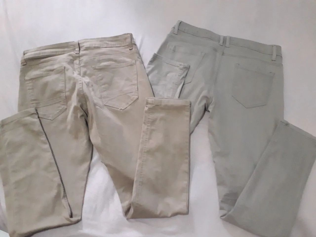 Calças Jeans Masculinas Bege - Usadas - Foto 2