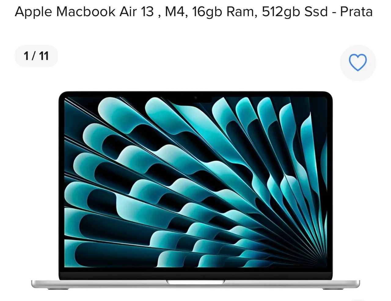 Apple 2025 MacBook Air 13 polegadasM4 16GB 512GB SSD - Apple