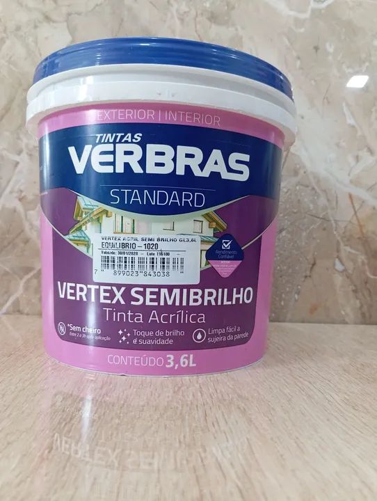 Tinta Acrílica Vertex Semibrilho 3,6L - Verbras - Foto 2