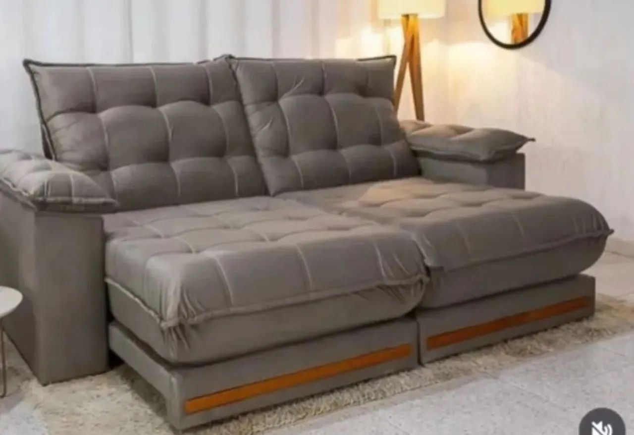 Sofá retrátil  Barcelona pillow top de 32cm - Conforto e Estilo