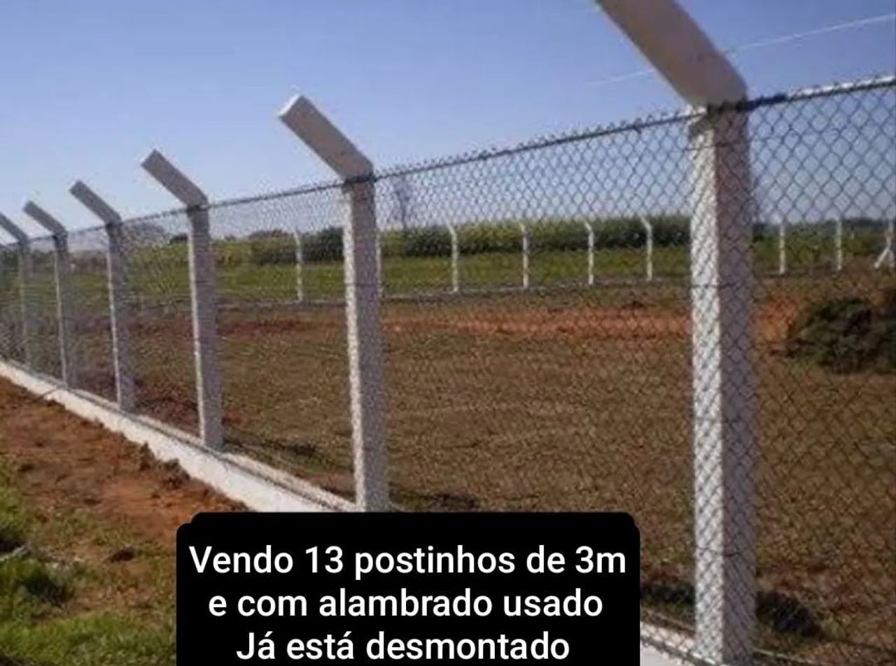 13 Postes de Concreto 3m com Alambrado Usado