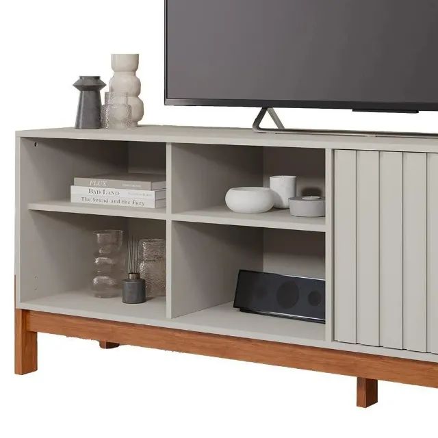 Rack com Painel Ripado Trend Espresso - Estilo Moderno e Acabamento Premium em MDF - Foto 2
