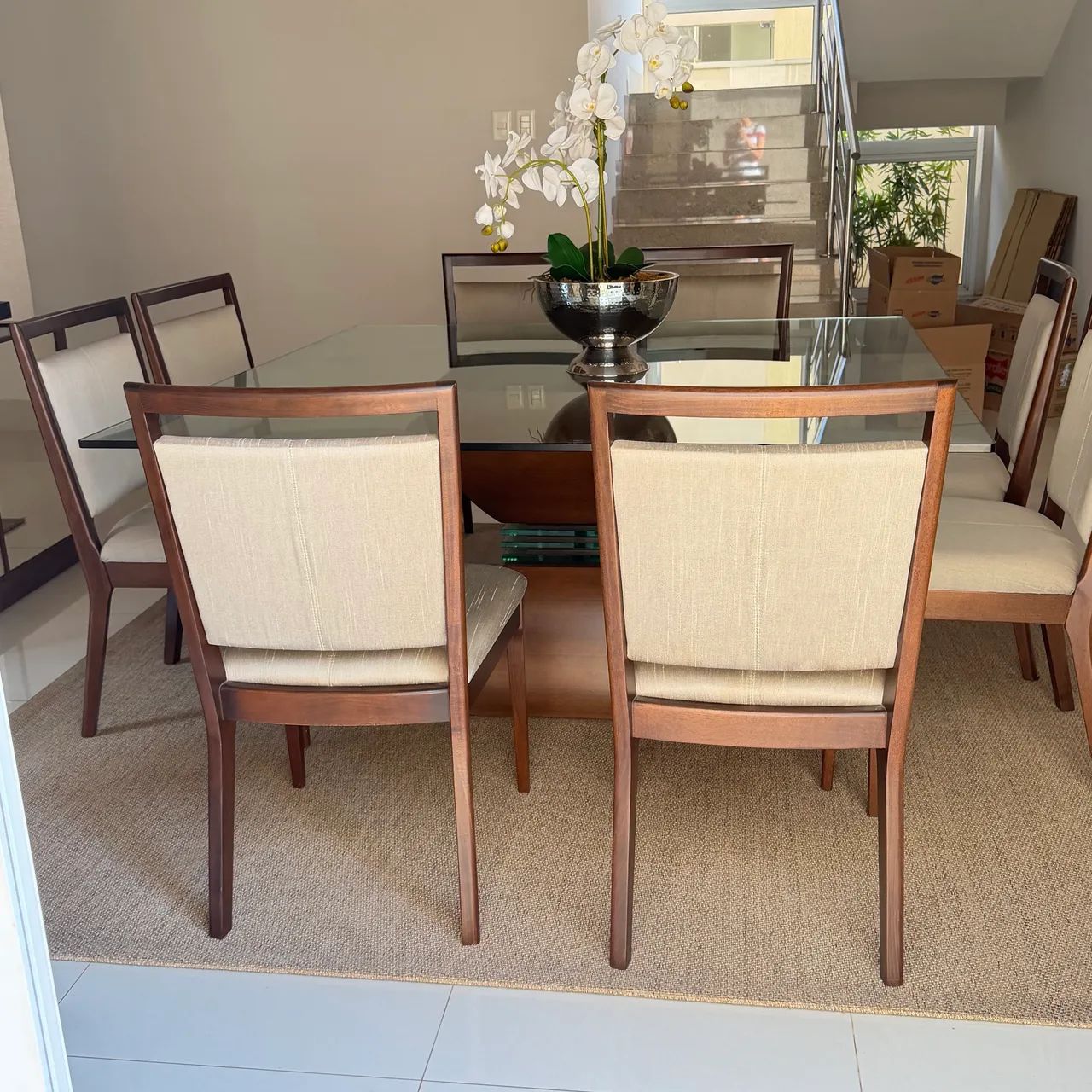 Vendo Mesa de Jantar Quadrada com  8 cadeiras - Foto 3