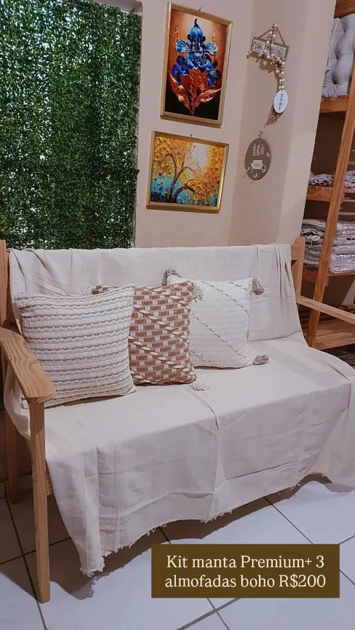 Almofadas boho almofadas macramé rustica - Foto 4
