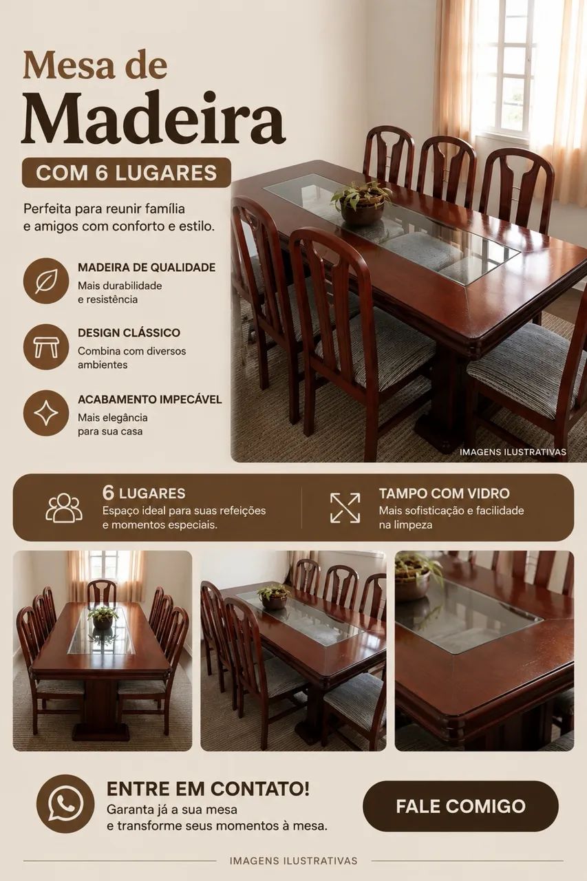Mesa de seis lugares 