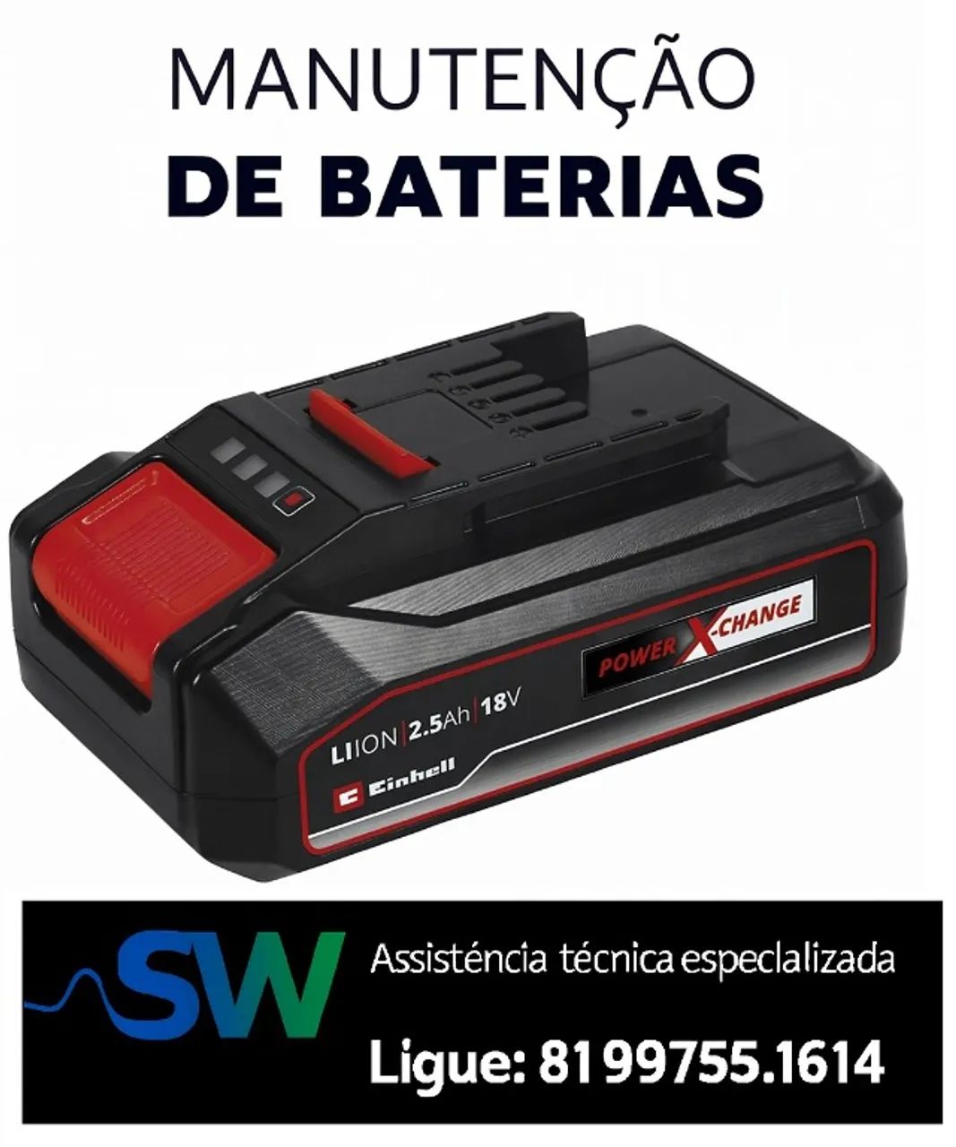 Manutenção em baterias de lítio e similares 