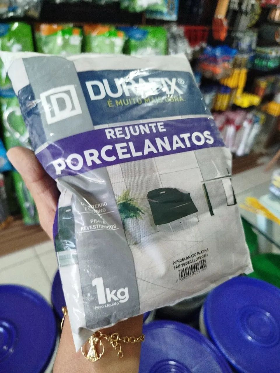 Rejunte platina DURAFIX porcelanatos 1kg - Foto 3