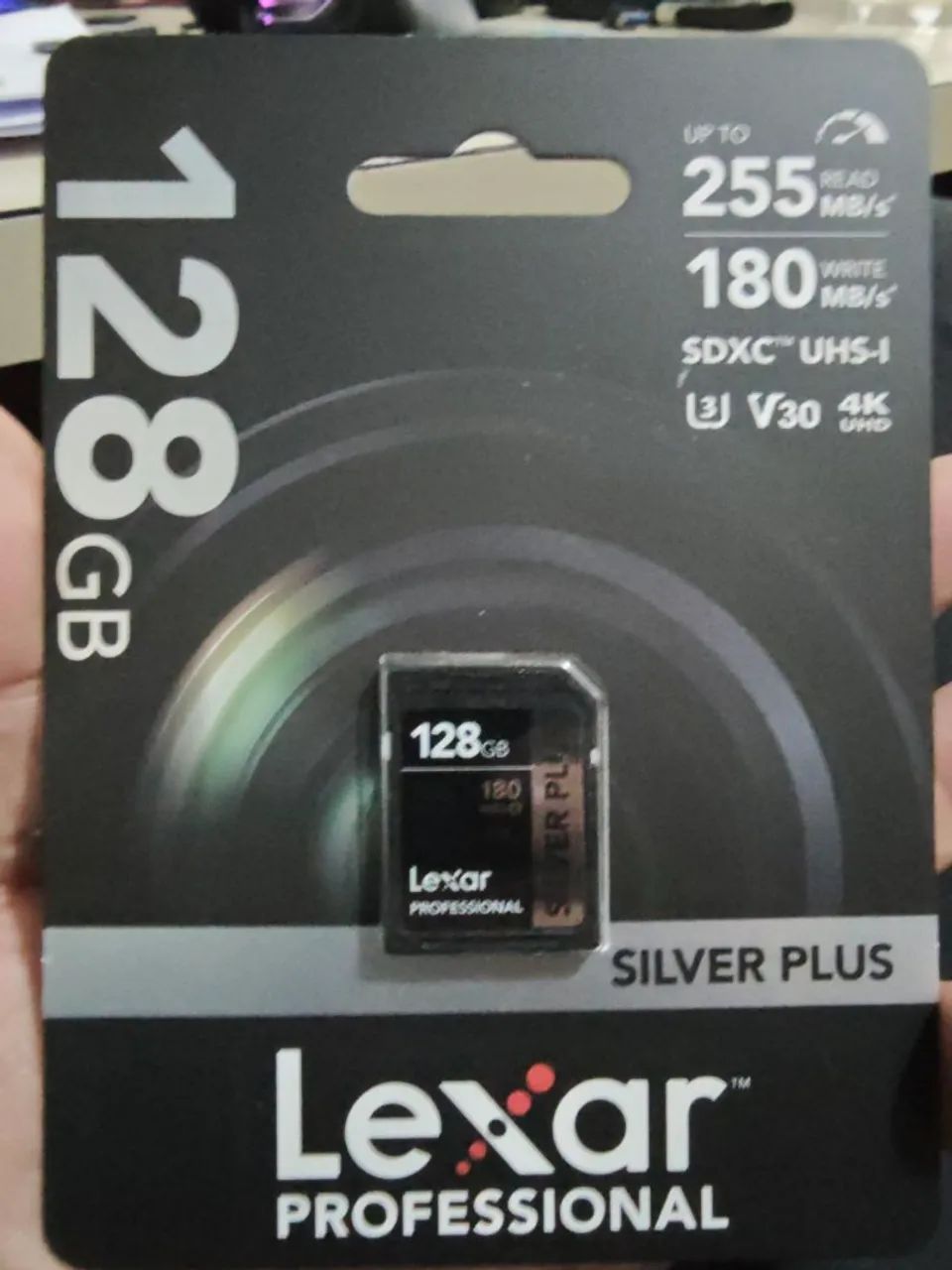Cartão Lexar SDCX 128 GB silver plus 