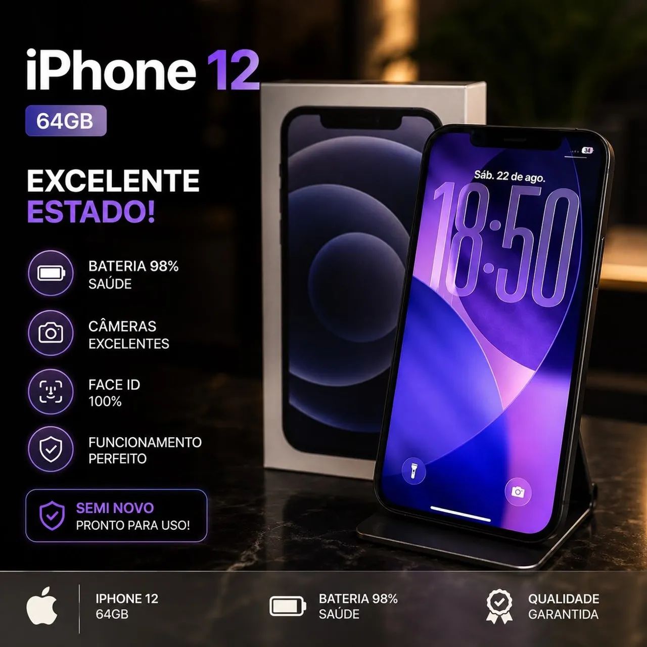 iPhone 12 64GB Impecável | Muito Conservado | Oportunidade