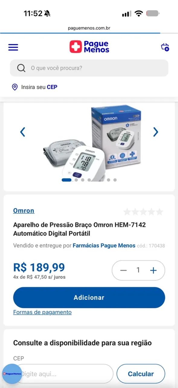 APARELHO DE PRESSÃO OMROM - Foto 4