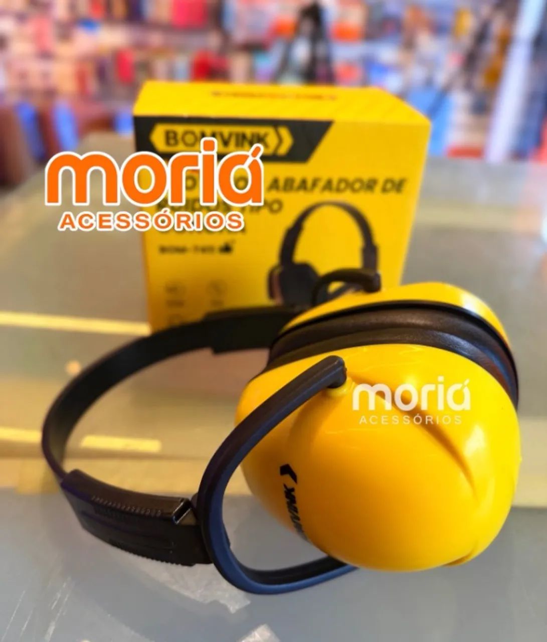 Abafador de Ruídos Concha Preto com Amarelo Protetor Auricular  - Foto 5