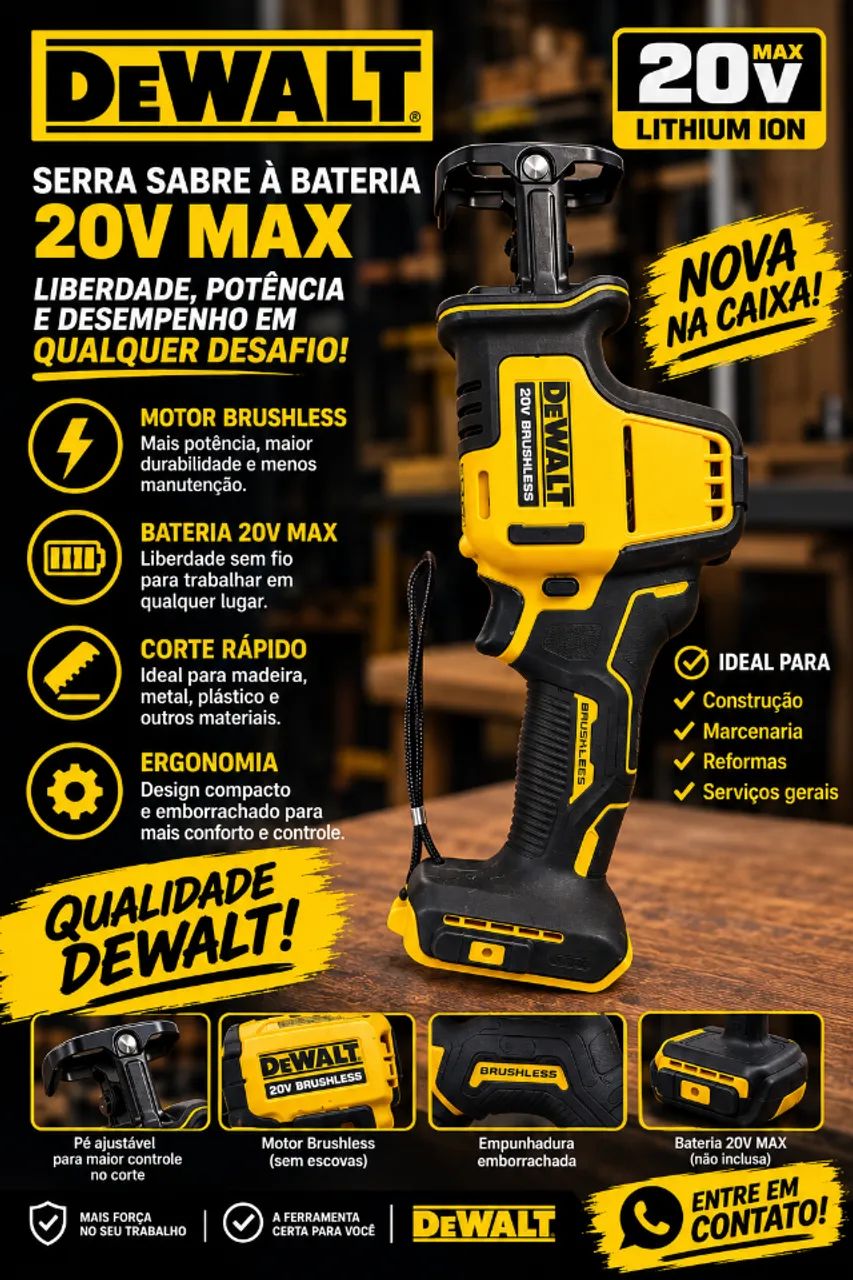 Serra Sabre DCS 369 ATOMIC MAX (20V) DeWALT - Foto 3