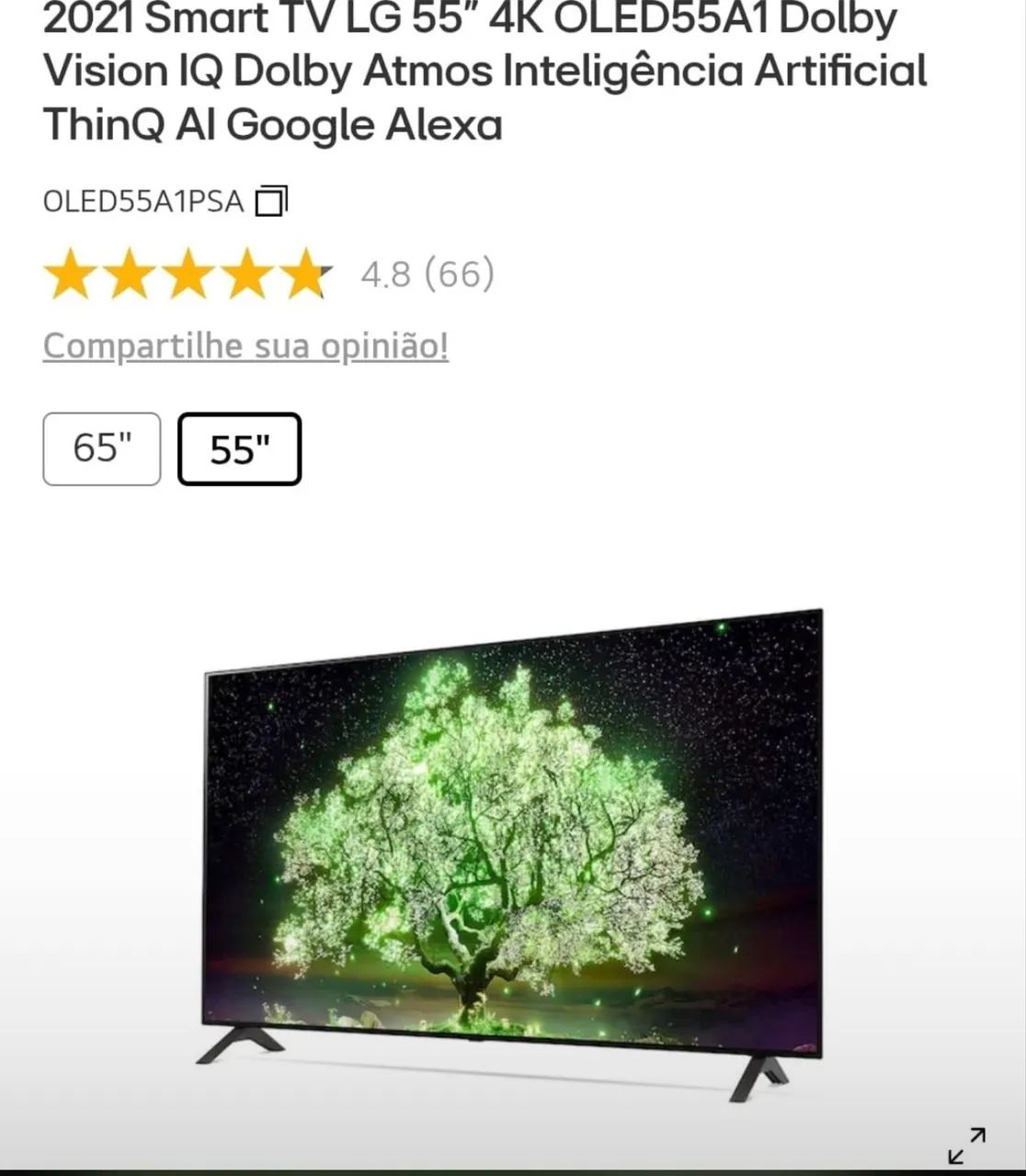 Televisão 55 polegadas LG A1 4K  - Foto 2