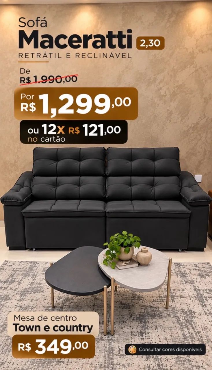 Mega promoção sofá 2,30m apenas 1,299,00 - Foto 3