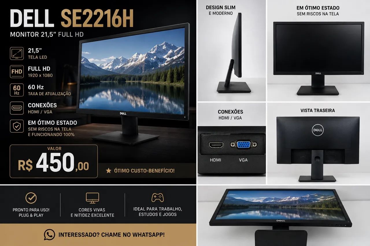  Dell SE2216H, 21,5