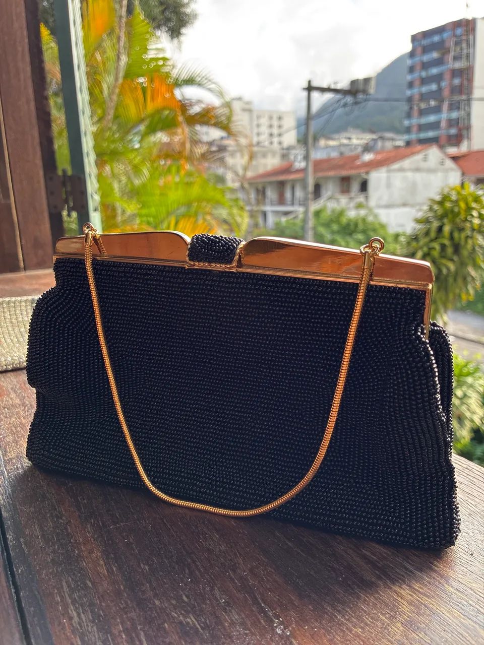 Bolsa vintage em brilho preto  - Foto 2