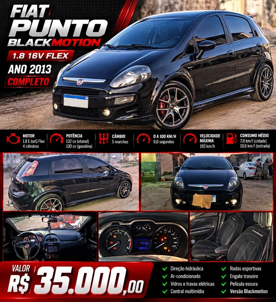 Fiat Punto Punto BLACKMOTION 1.8 Flex 16V 5p. 2014