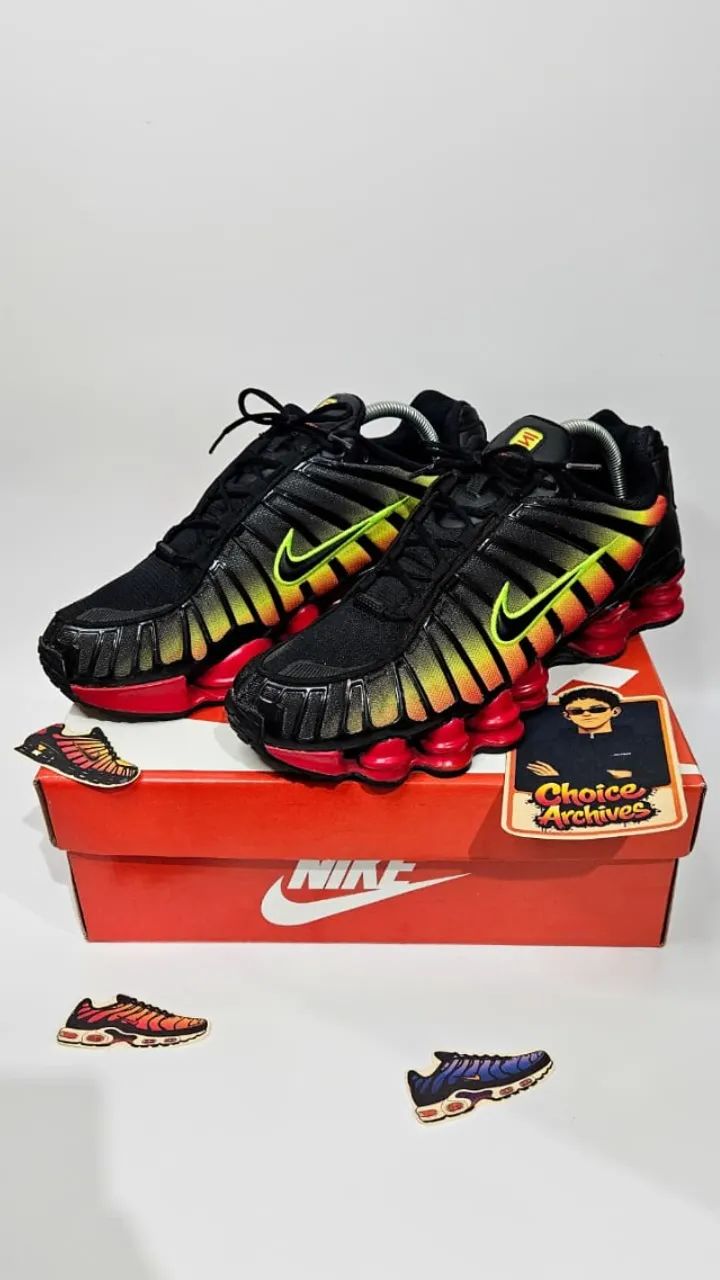 Nike Shox TL - Black Volt Fire Red - Foto 5