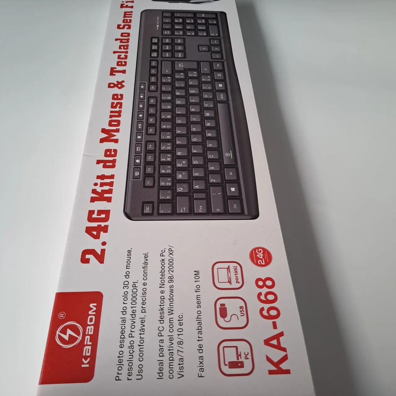 Kit Teclado e Mouse Sem Fio Bluetooth Kapbom KA-668 - Foto 4