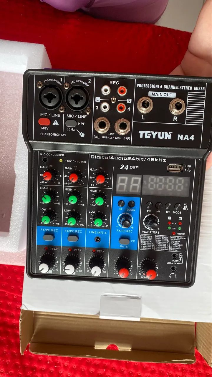 Mesa de Som TEYUN NA4 (Console de Mixagem Profissional de 4 Canais) - Foto 3