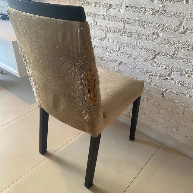 Rf351 Cadeira madeira 1 unidade para mesa sala jantar indicada pra reforma estofado  - Foto 3