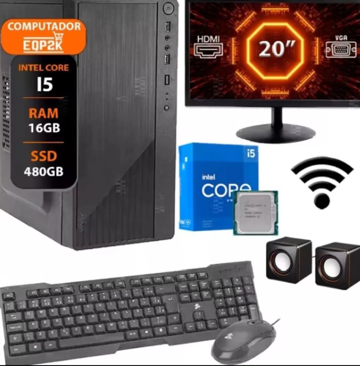 Computador de mesa com placa de vídeo.