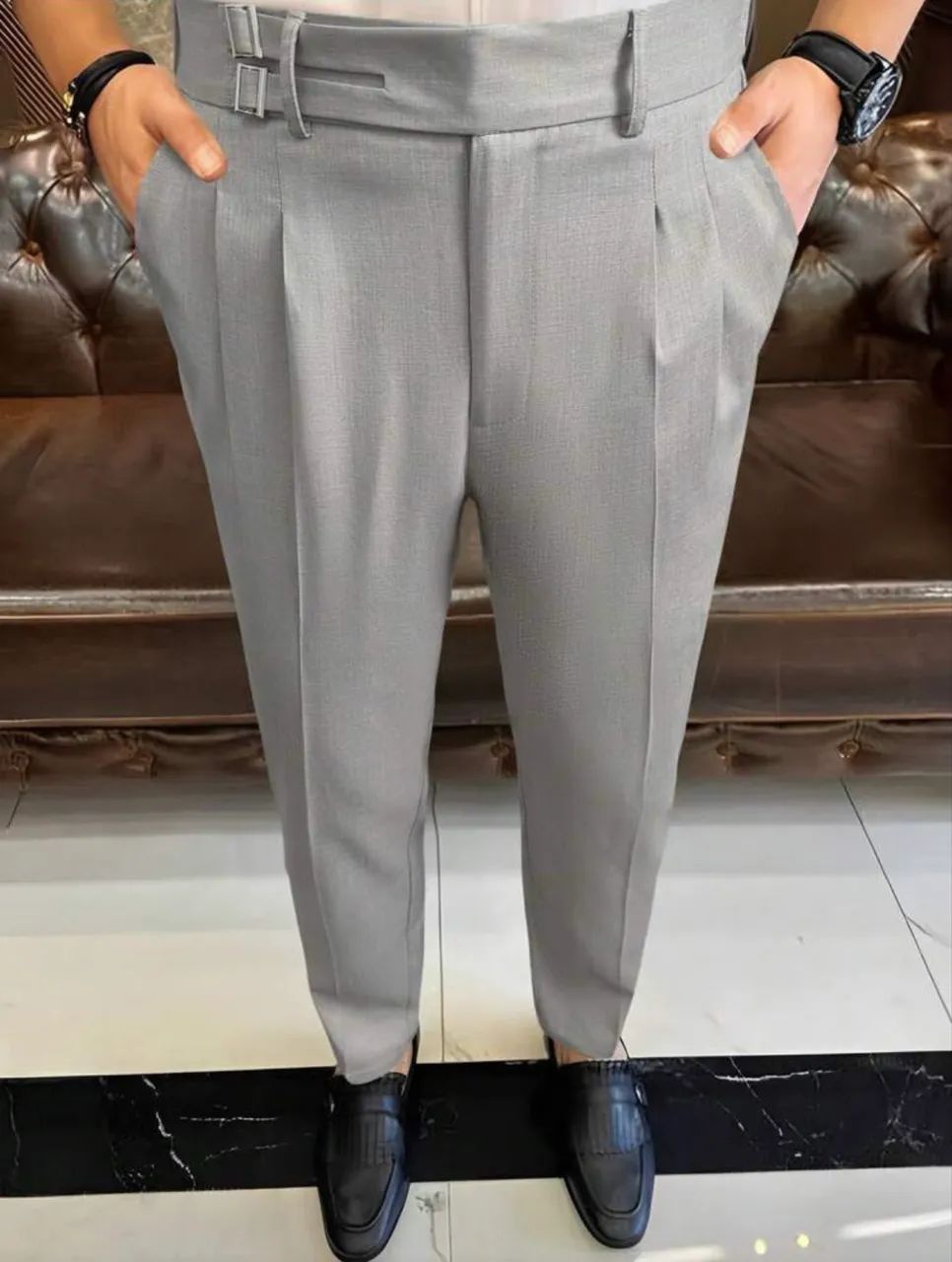 Calça Social casual cinza claro 42