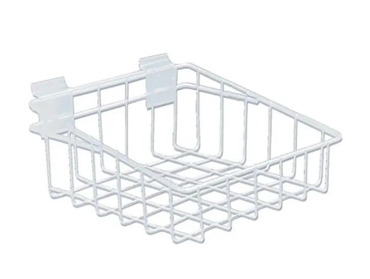 Kit 5 Cestos Pequenos Aço Branco para MDF Canaletado 5x20x20