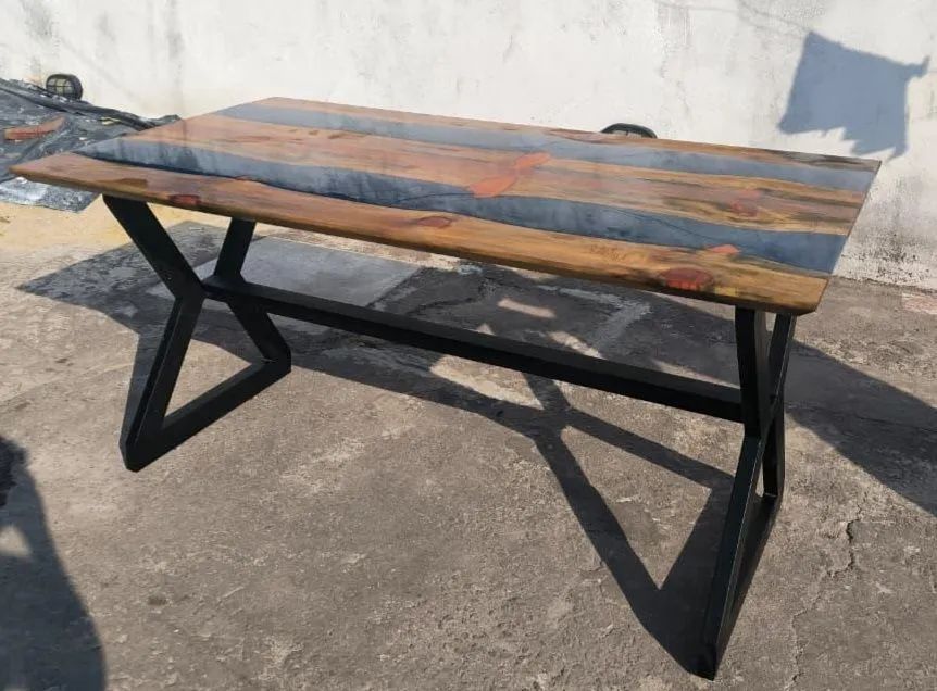 Mesa River Table azul com Resina65568136243971122