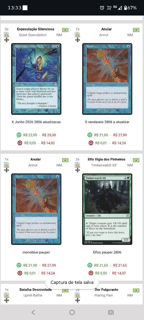 Cartas de Magic Compra e venda