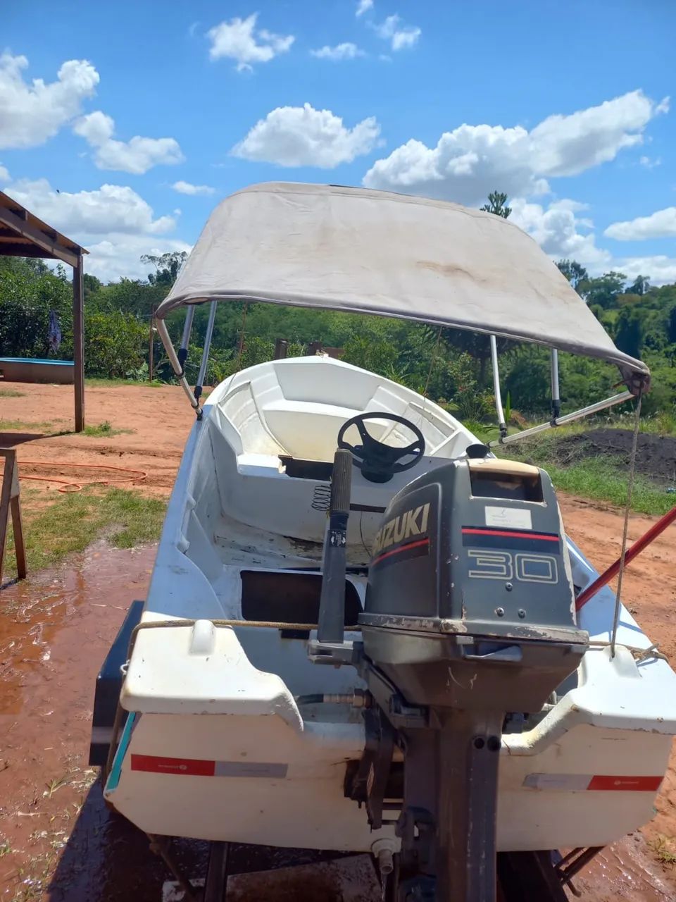 Lancha com motor e reboque - Foto 3