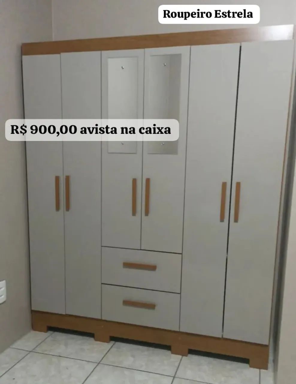 Roupeiro Estrela 6pts com espelho Novo na caixa  - Foto 2