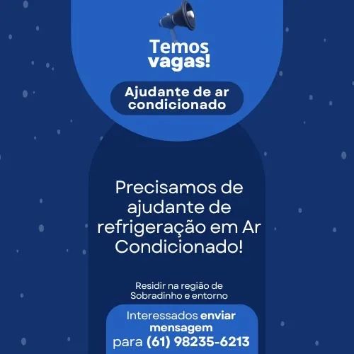 Vaga para ajudante de refrigeração (ar condicionado)